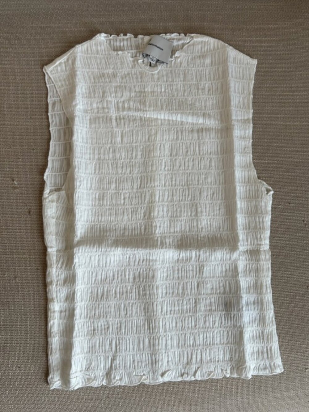 ✨ SALE Reformation Adri Tank Top Small White Stretchy Causal French - Picture 4 of 9